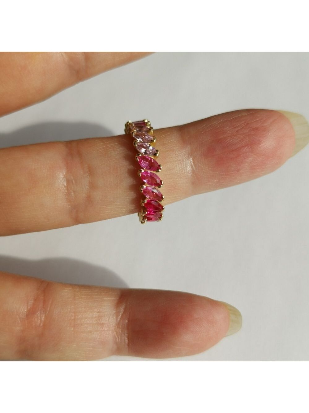 Spinel Eternity Band Ring in 14k Gold size 8 🆕 - Picture 8 of 11